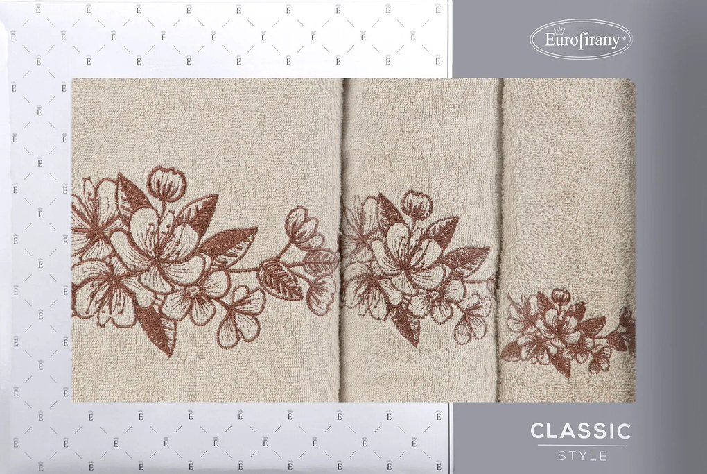 FROTÉ UTERÁK SOFIA SADA 1KS 30X50 CM, 1KS 50X90 CM, 1KS 70X140 CM BÉŽOVÁ