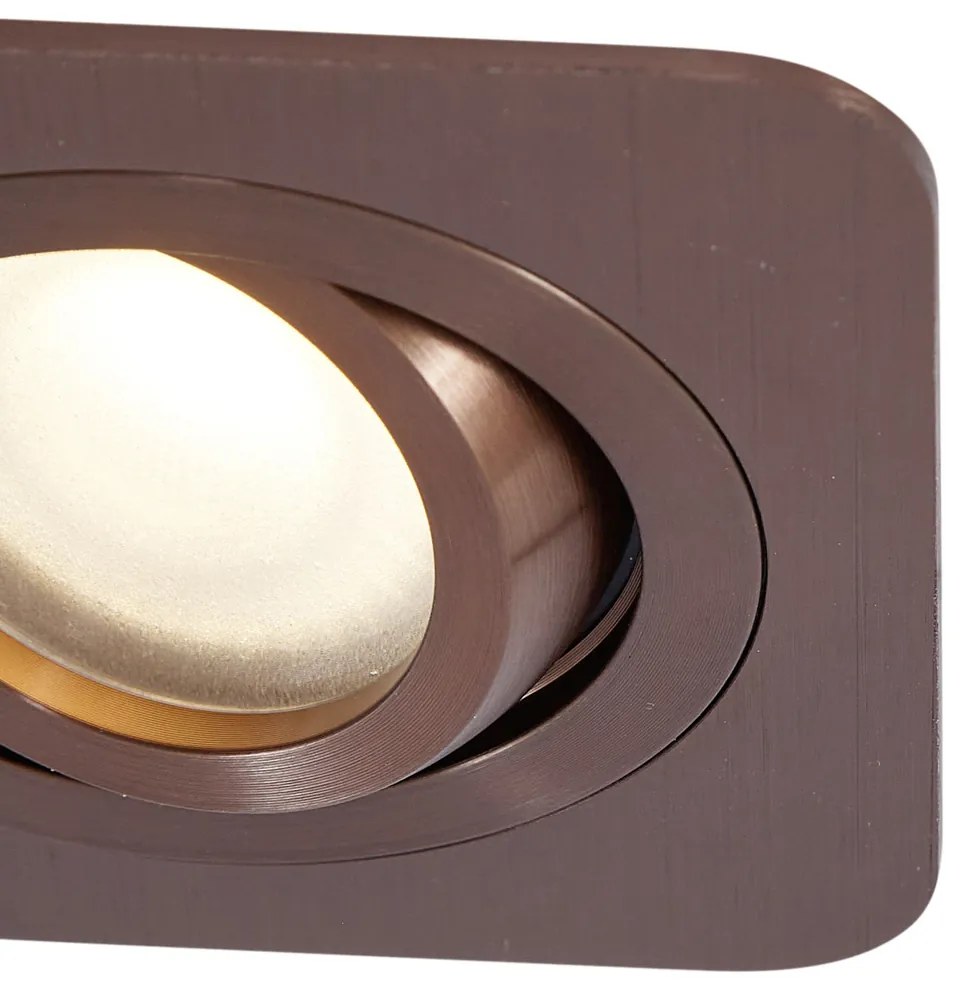 Sada 6 zaoblených zapustených bodových svetiel tmavý bronz GU10 50mm IP44 - Alberto
