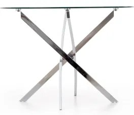 Jedálenský stôl ESTEN priehľadný/strieborný