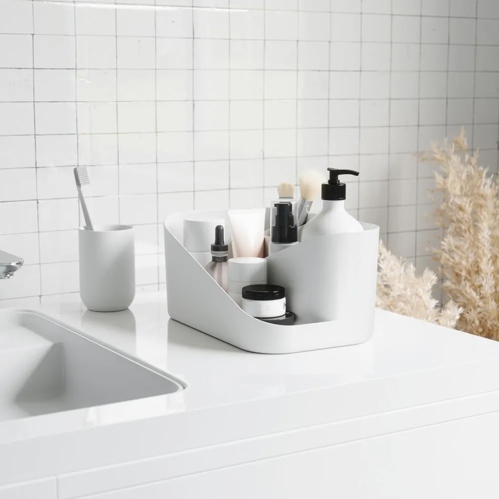 Biely plastový kúpeľňový organizér na kozmetiku Glam – Umbra