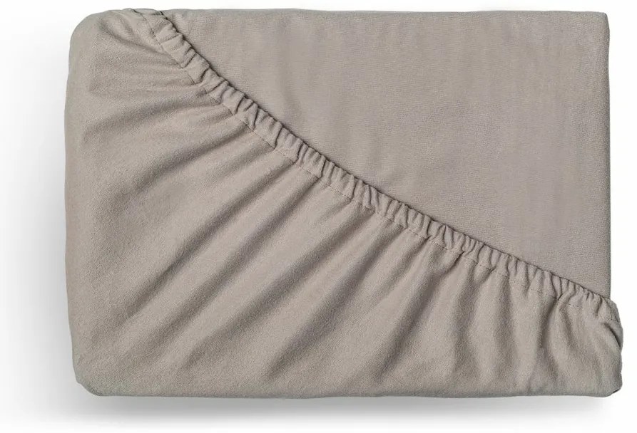 Kvalitex Flanelové napínacie prestieradlo béžová, 180 x 200 cm