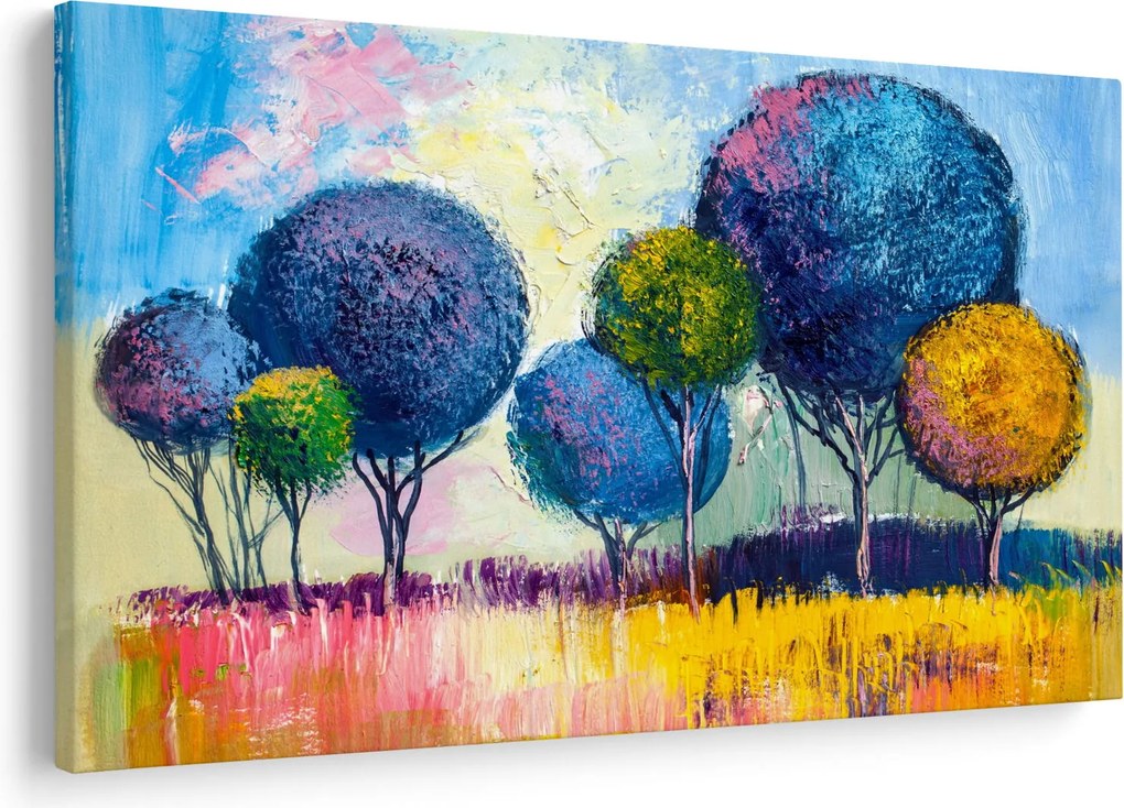 Obraz kopulovitých stromov, olejomaľba (90x60 cm)