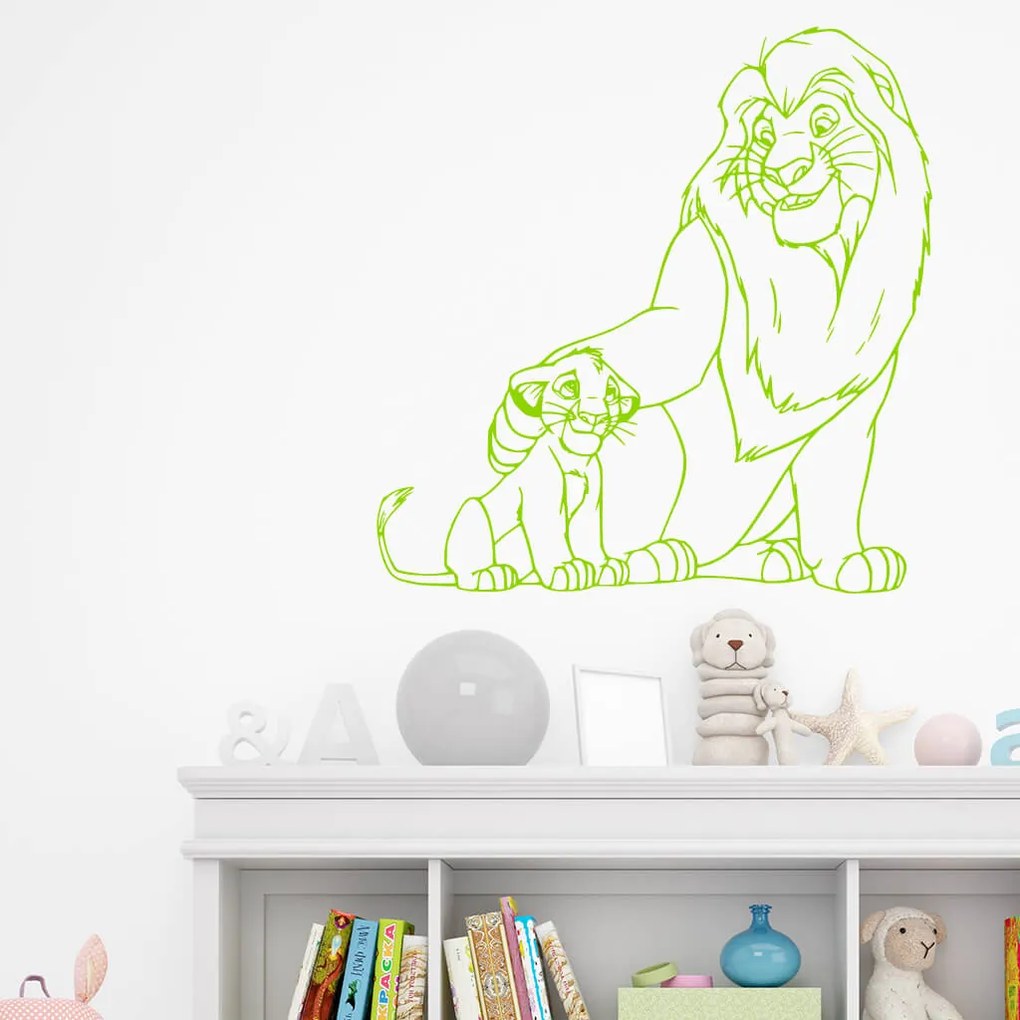 Veselá Stena Samolepka Mufasa a Simba Leví kráľ Farba: černá, Veľkosť: 100 x 101 cm