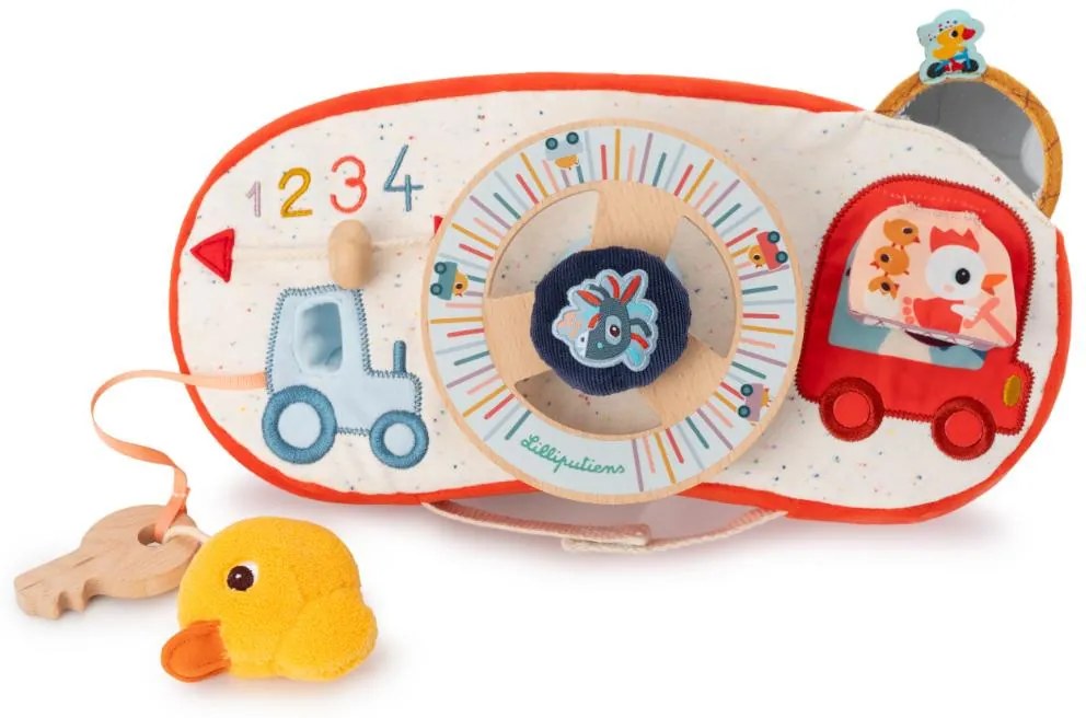 Lilliputiens - textilný panel s volantom - farmárske auto