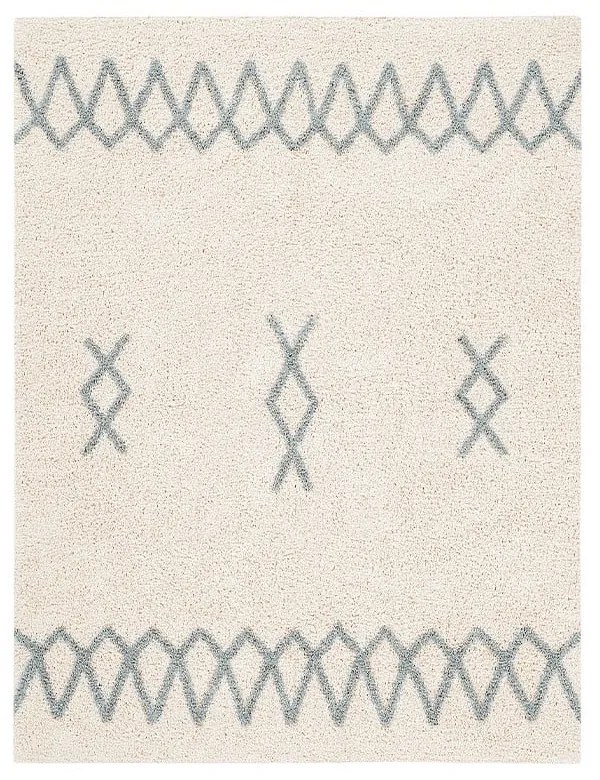 Modrý krémový prateľný ručne tkaný bavlnený koberec 120x160 cm Atlas Natural – Lorena Canals