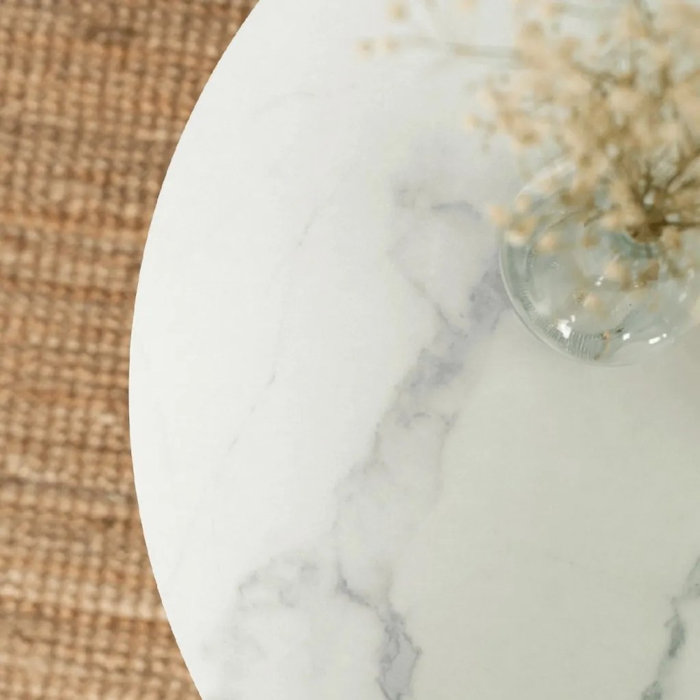 PROXIMA.store - Dizajnový konferenčný stolík CONNY FARBA: biely mramor, FARBA NÔH: čierna