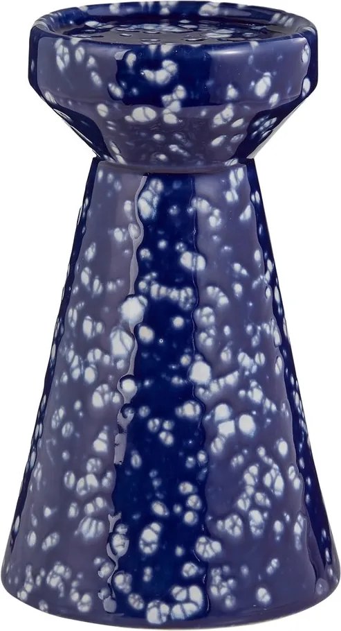 SPECKLE Stojan na stĺpové sviečky 20 cm - tm. modrá