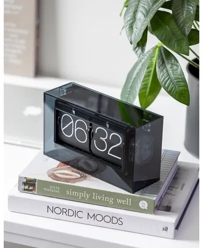 Karlsson 5976BK Dizajnové nástenné/pracovné hodinyčierne, 21 cm