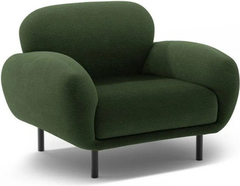 Zelené kreslo z textílie buklé Poppy – Micadoni