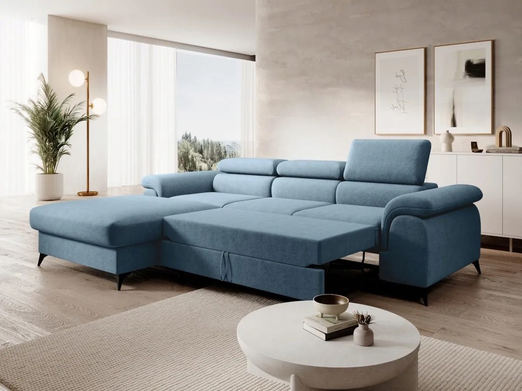 Elegantná rohová sedačka s funkciou spánku a odpočinku 275x205x95 Zoya O-sofa