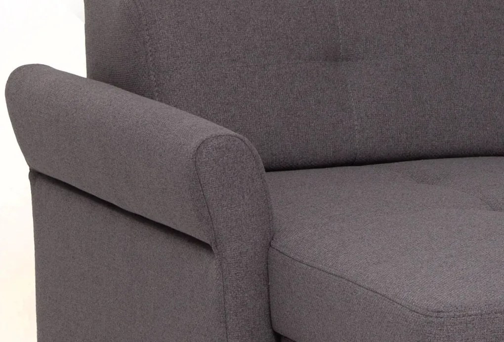Rohová sedacia súprava Harris, tmavo šedá tkanina, ľavý roh