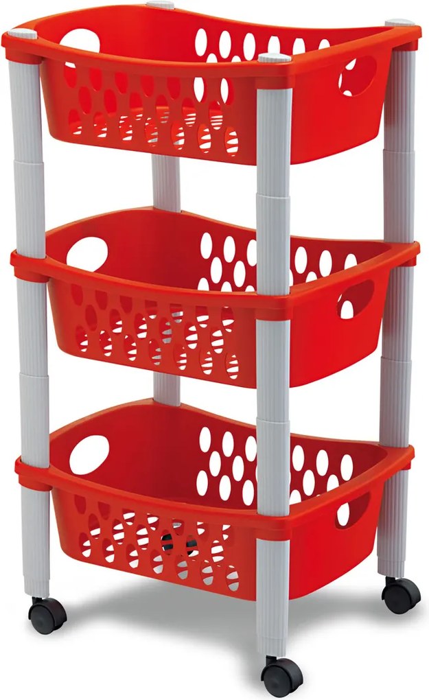 STEFANPLAST Kuchynský vozík Otello, červený