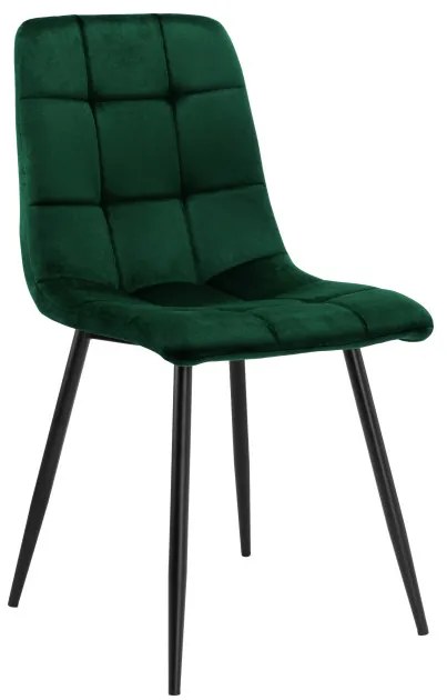 Jedálenská stolička DENVER zamatová, čierna / tmavozelená