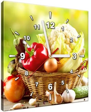 Obraz s hodinami Zdravá zelenina 30x30cm ZP1344A_1AI