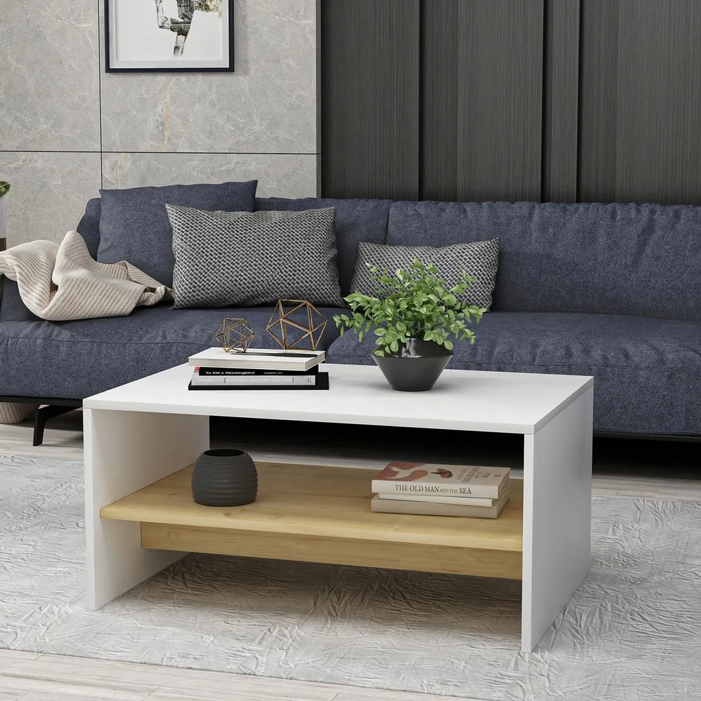 Konferenčný stolík Apollon White and Sapphire Oak