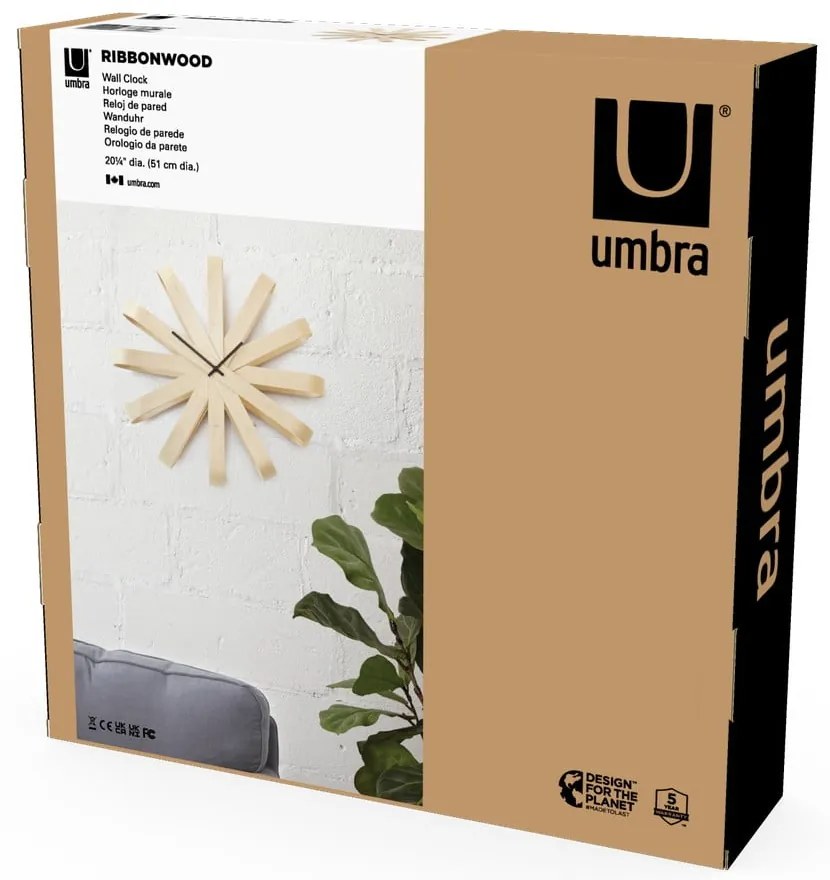 Nástenné hodiny ø 51 cm Ribbonwood – Umbra