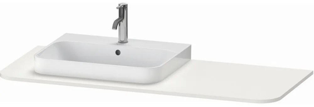 DURAVIT Happy D.2 Plus doska pre skrinku pod umývadlo (s jedným výrezom vľavo), 1300 x 550 x 16 mm, nordická biela matná lakovaná, HP031KL3939