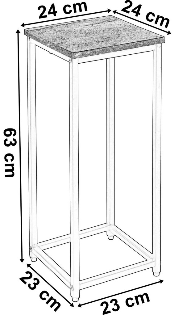 Kvetinový stojan Loft Arben 60 cm biely/dub Craft