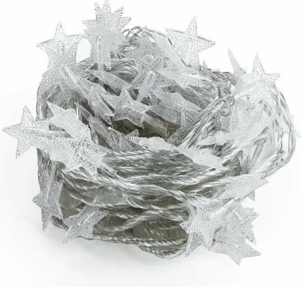 Vianočný svetelný záves 20 LED hviezdy teplá biela DA324B