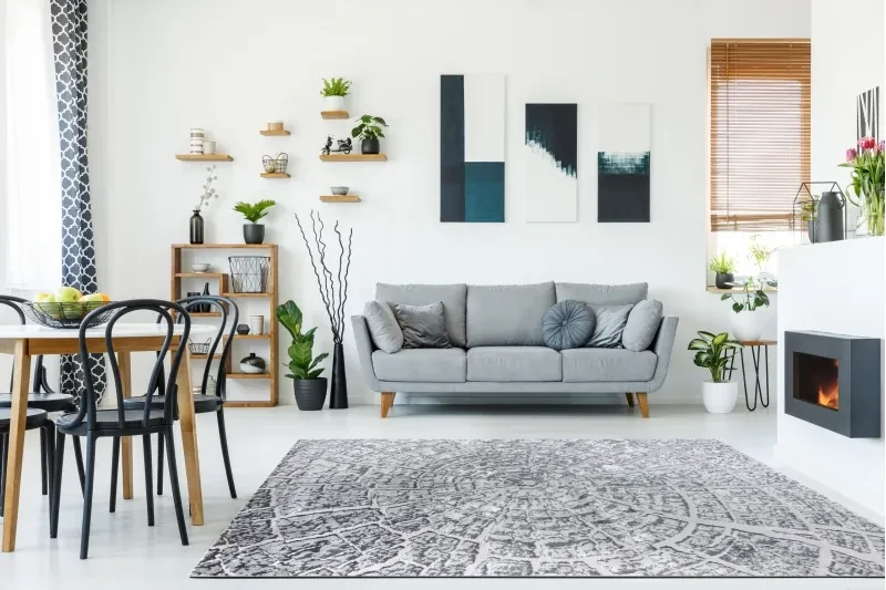 Moderný MEFE koberec 6185 Peň stromu,  sivý