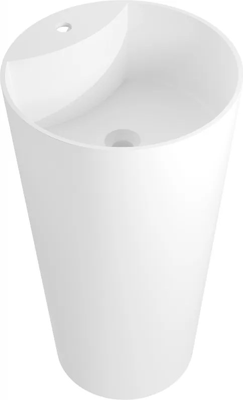 Mexen Onyx-02 voľne stojace umývadlo z konglomerátu 45 x 45 cm, biela mat - 26544500