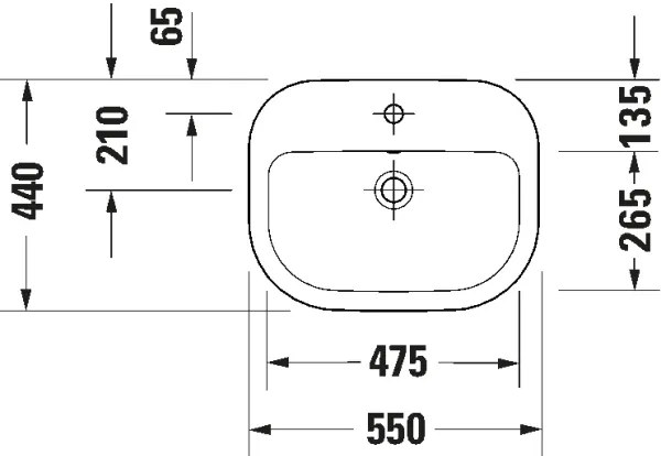 Duravit 24025500002 - Závesné umývadlo D-CODE 55x44 cm keramika/lesklá biela