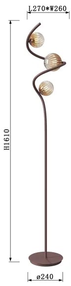 ONLI - Stojacia lampa FRIDA 3xG9/10W/230V medená