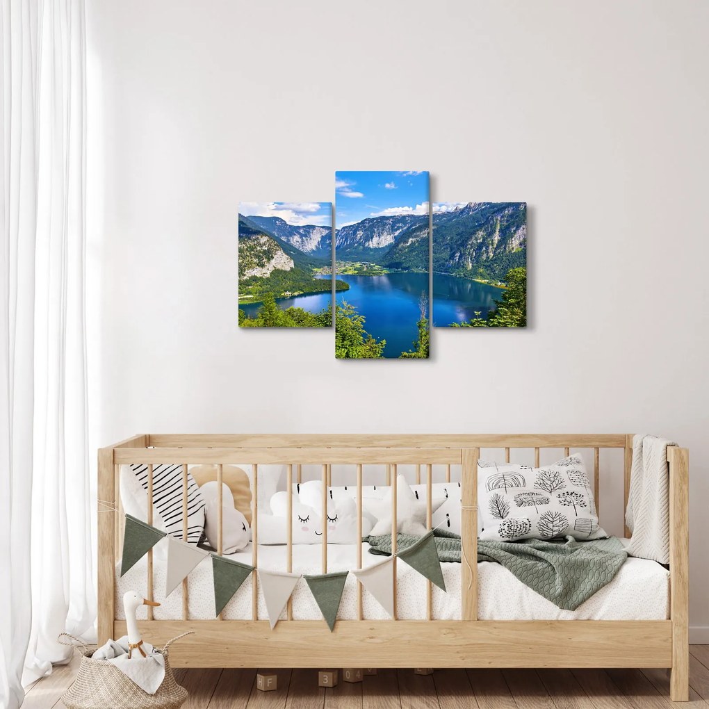 Obraz - Halštatské jazero, Hallstatt, Rakúsko (90x60 cm)