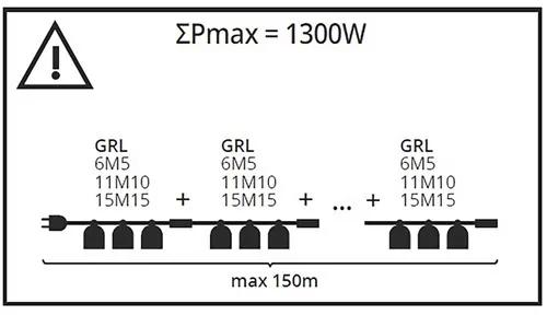 LED svetelná reťaz Kanlux 35754 IP44 10x E27 max. 10W 11m čierna