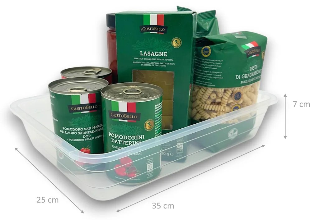 Plochý transparentný box bez veka, miska, L – 35x25x7cm, BOWL