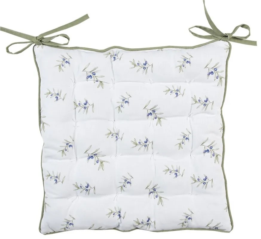 Bavlnený sedák s výplňou s olivami Olive Fields - 40*40*4 cm