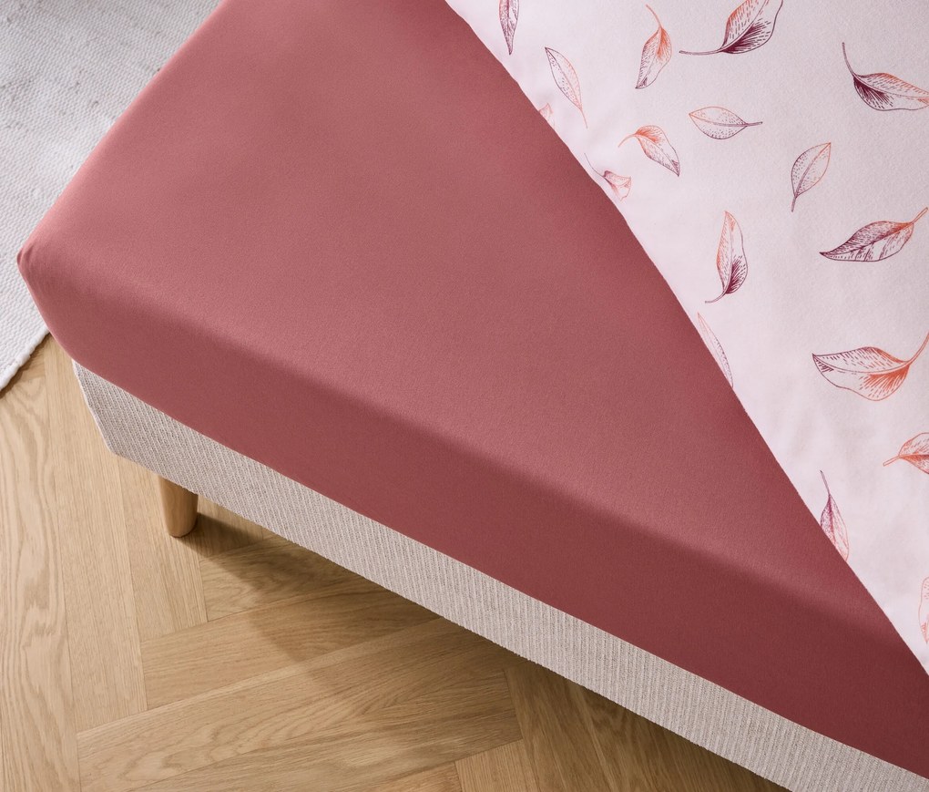 Napínacia posteľná plachta z mikrovlákna, ružová, štandardná veľkosť