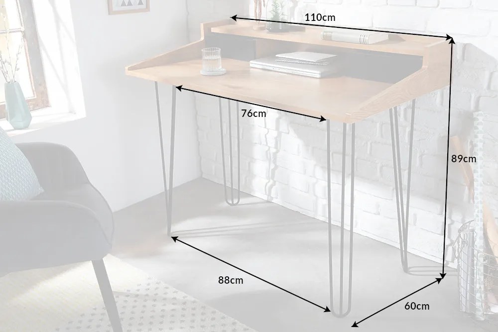 Písací stôl Studio 110cm dubový vzhľad