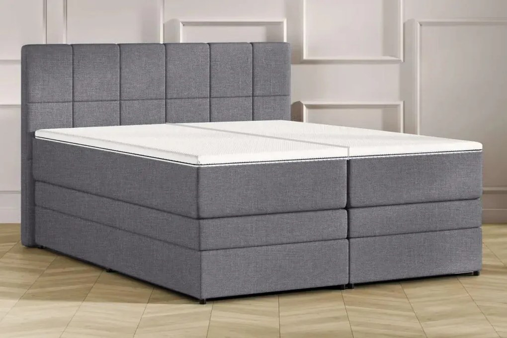 Kontinentálna posteľ Emma Premium boxspring 200x180 (typ I), tm. sivá (sawana 21)