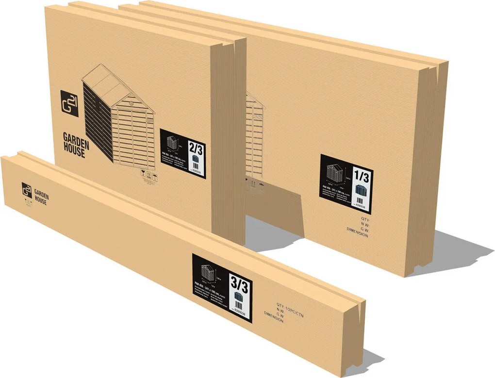 Záhradný domček G21 Boston 670 - 241 x 278 cm, plastový, béžový