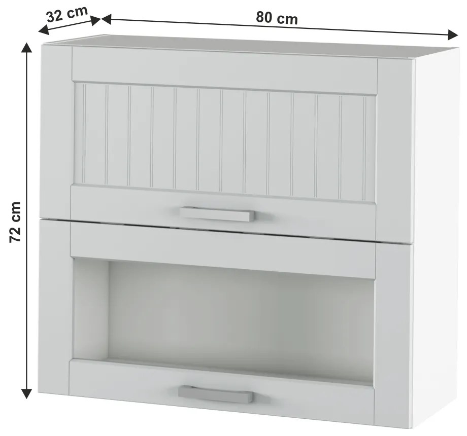 Horná kuchynská skrinka Julia Typ 13 - svetlosivá / biela