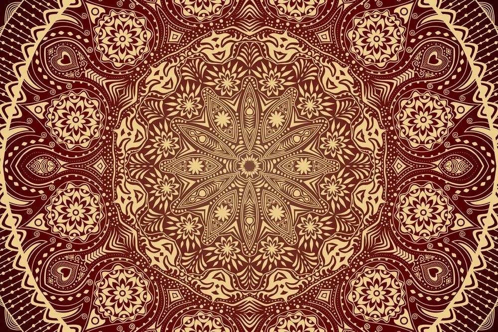 Obraz okrasná Mandala s krajkou v bordovej farbe Varianta: 120x80