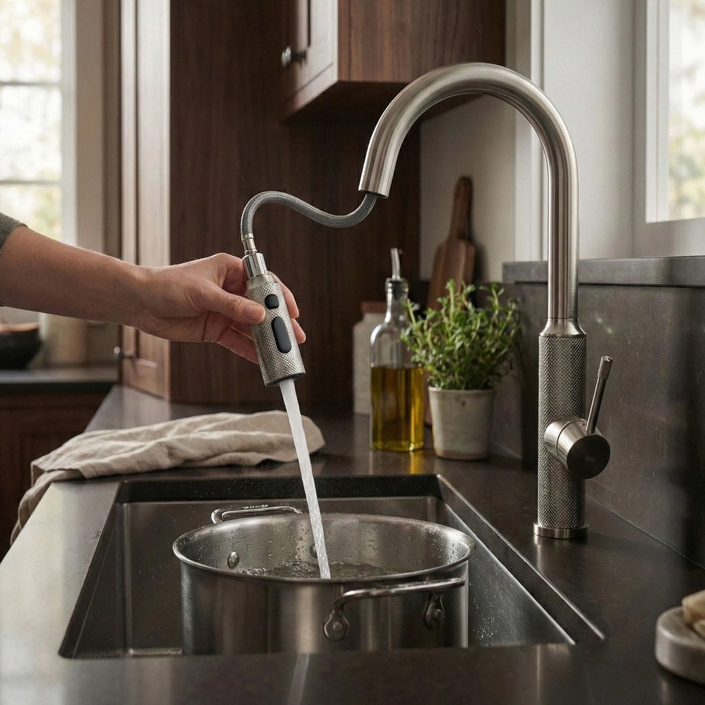 Rea Master, vysoká drezová batéria, brúsená oceľ, REA-B7205