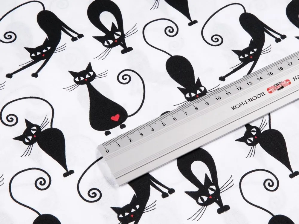 Biante Detský bavlnený okrúhly obrus Sandra SA-019 Čierne mačky Ø 130 cm