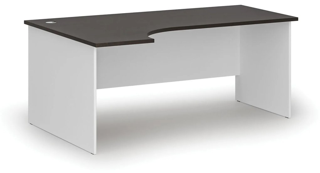 Kancelársky rohový pracovný stôl PRIMO WHITE, 1800 x 1200 mm, ľavý, biela/wenge