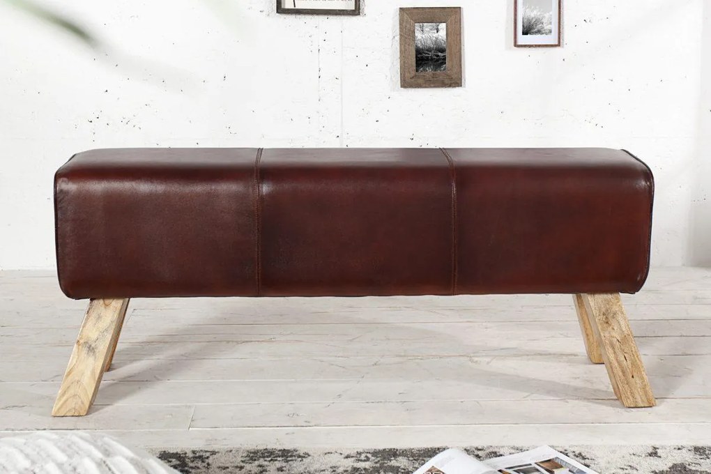 Dizajnová lavica Horse 120 cm pravá koža