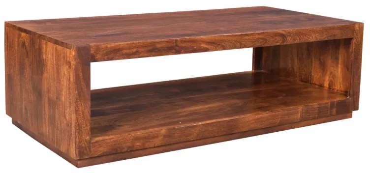 furniture-nabytek.cz - Masívny konferenčný stolík Milburn z akácie, lakovaný, hnedý – 116×57×35 cm