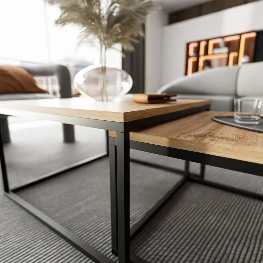 KONFERENČNÝ STOLÍK BELLA 2v1 SLIM DUB WOTAN + ČIERNY