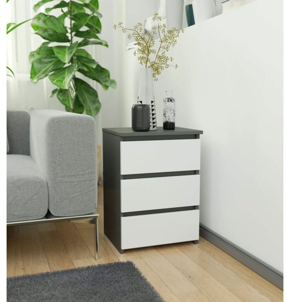Komoda CL3 40 cm grafitovo šedá/biela