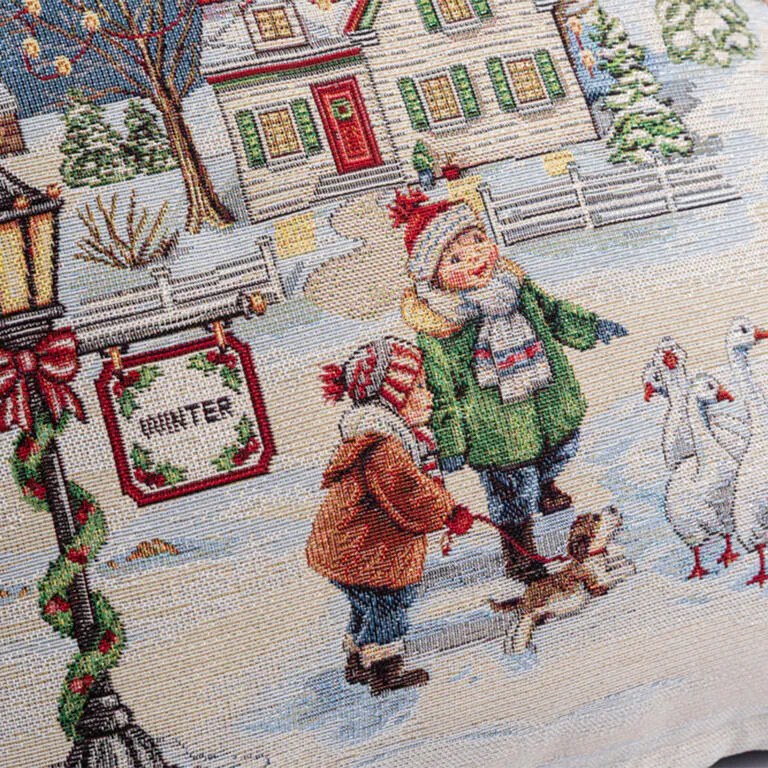 Gobelínová obliečka na vankúš BIELE VIANOCE 45 x 45 cm