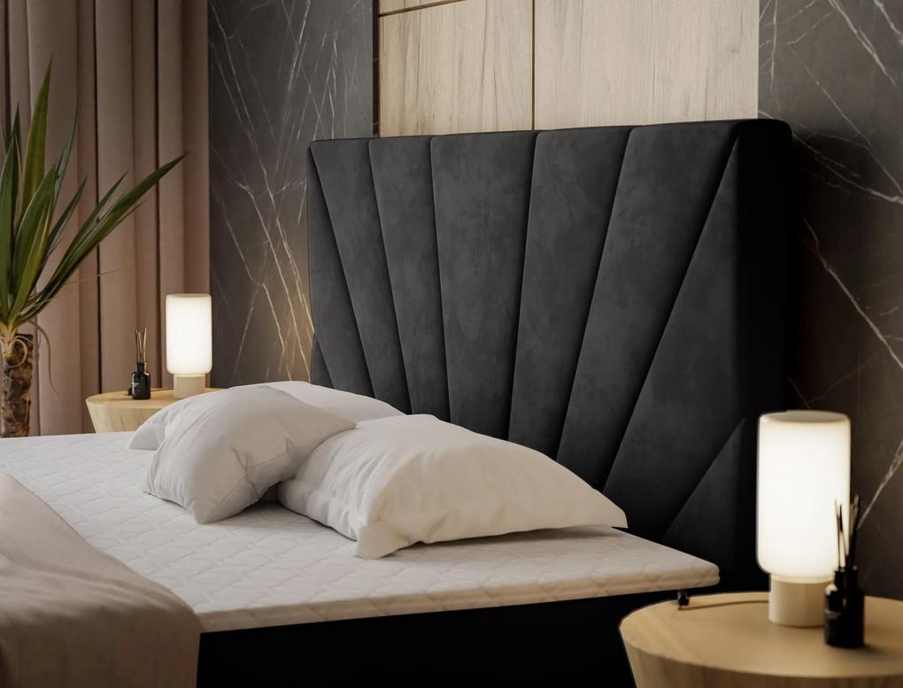 Čalúnená drevená manželská posteľ s matracom FIONA 200 x 200 cm