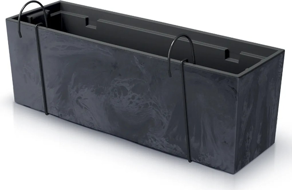 Plastový balkónový kvetináč DUC600EW 58 cm - antracit