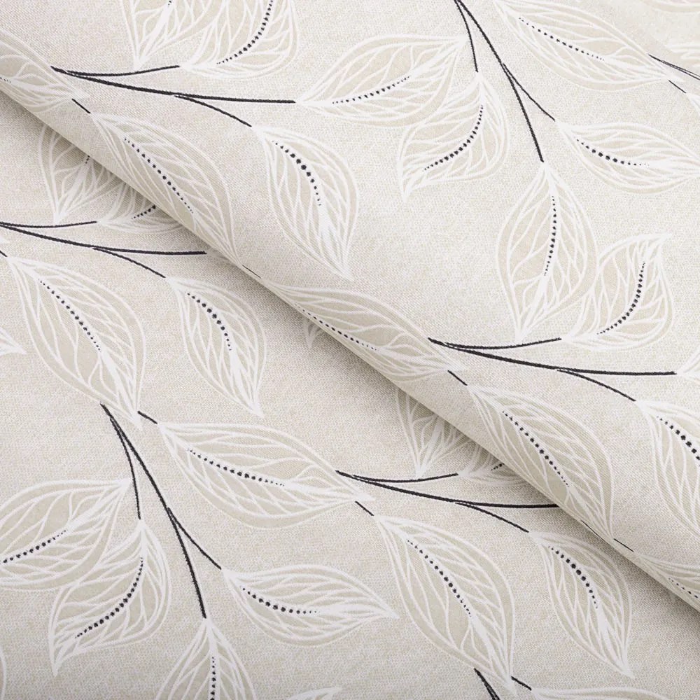 Biante Dekoračný záves Leona LN-164 Popínavé lístky na režnom - šírka 270 cm 270x200 cm