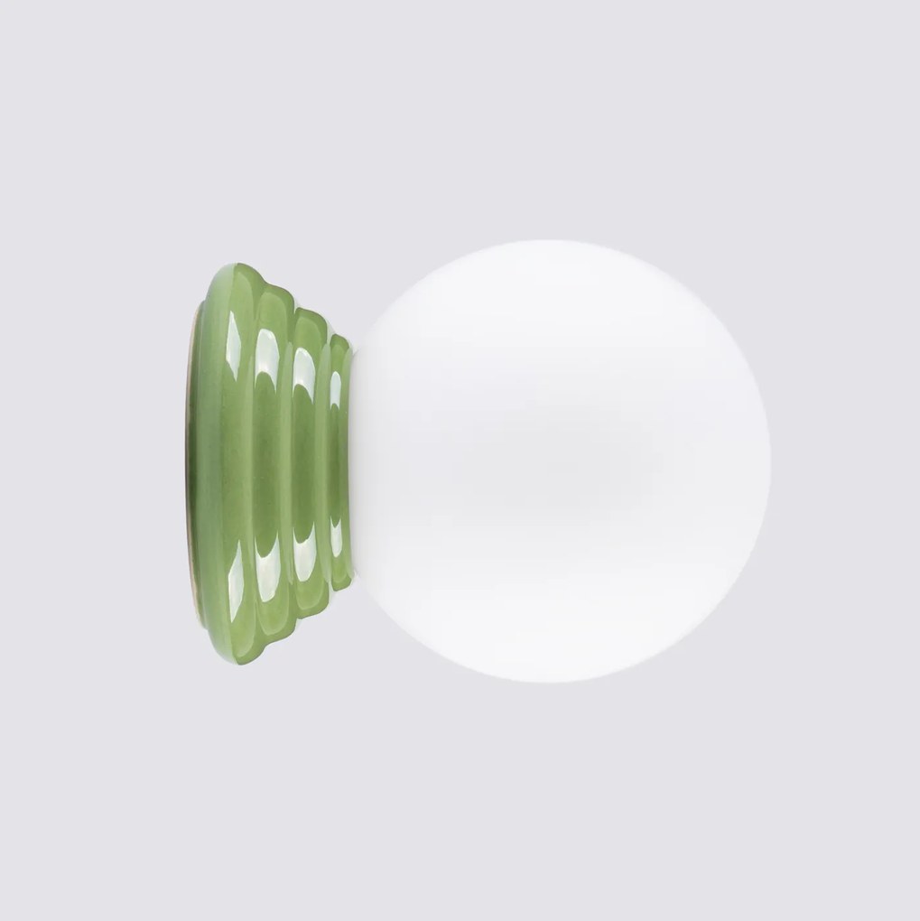 Nástenné svietidlo Zori, 1x biele sklenené tienidlo, gr