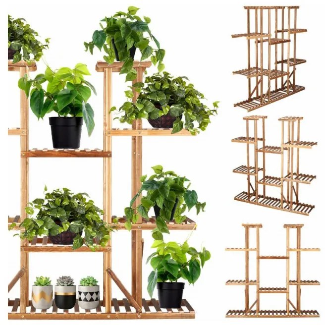 SPRINGOS Drevený stojan na kvety SPRINGOS PLANT 12
